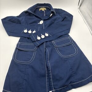 Libertine For Target Denim Coat Dark‎ Blue Women's XS Button Up 100% Cotton